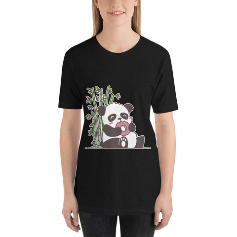Panda Eating A Donut Women's T-Shirt